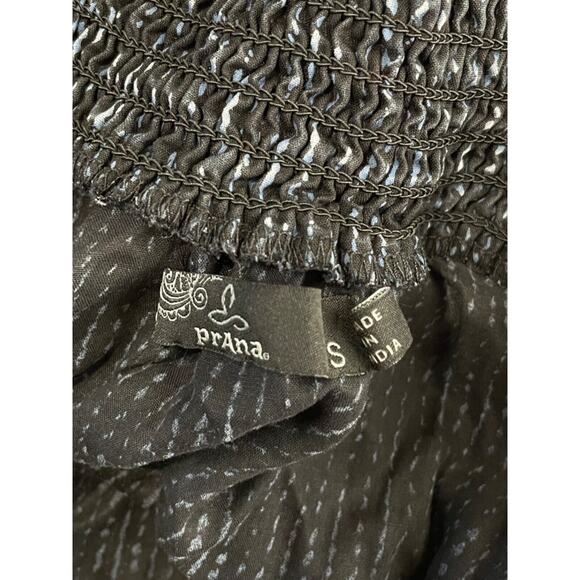 PrAna Chryssa Black blue off the shoulder Blouse Top Size S - Picture 6 of 7